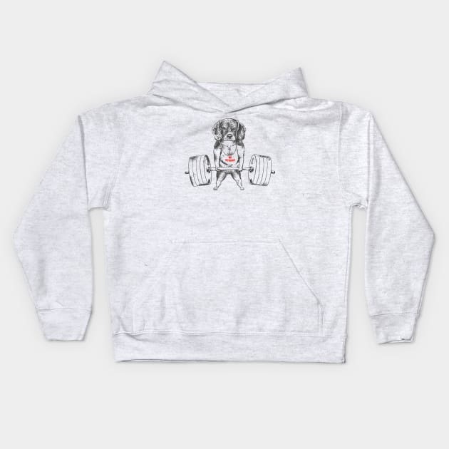 Beagle Lift Kids Hoodie by huebucket